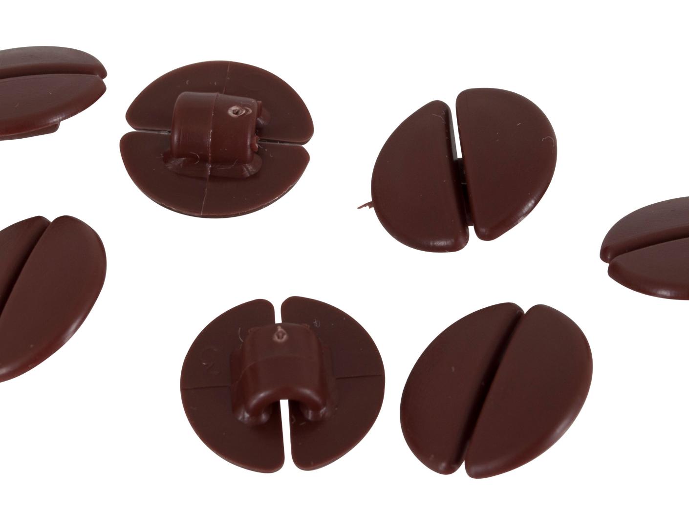 Bakknapp BCM nylon, brun (med spor), Ø 18 mm 1000st/fp Bakknapp BCM nylon, brun (med spor), Ø 18 mm 1000st/fp