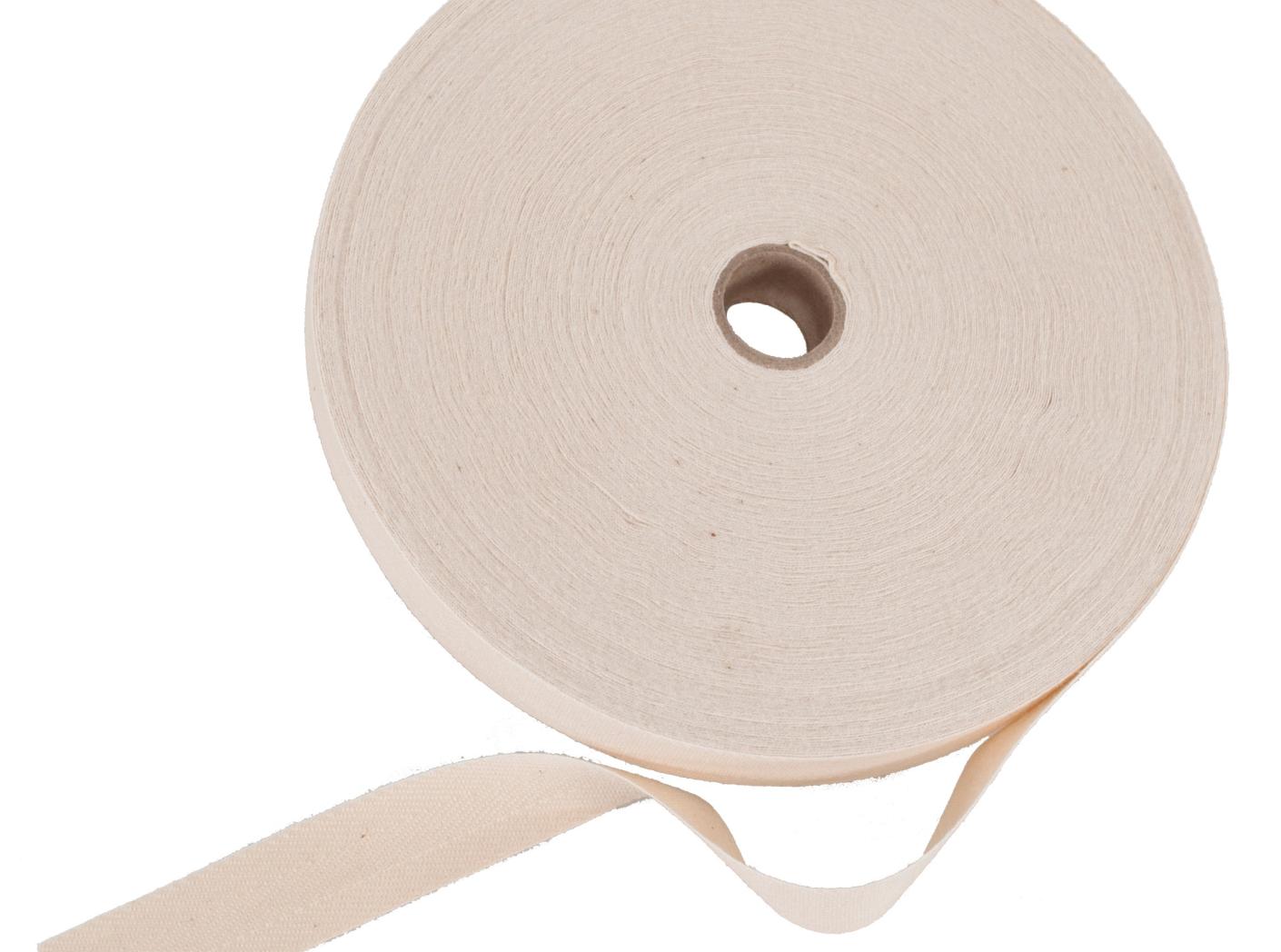 Bomullsband 3625 - 30mm, ubleket, 50mtr/rull Bomullsband 3625 - 30mm, ubleket, 50mtr/rull