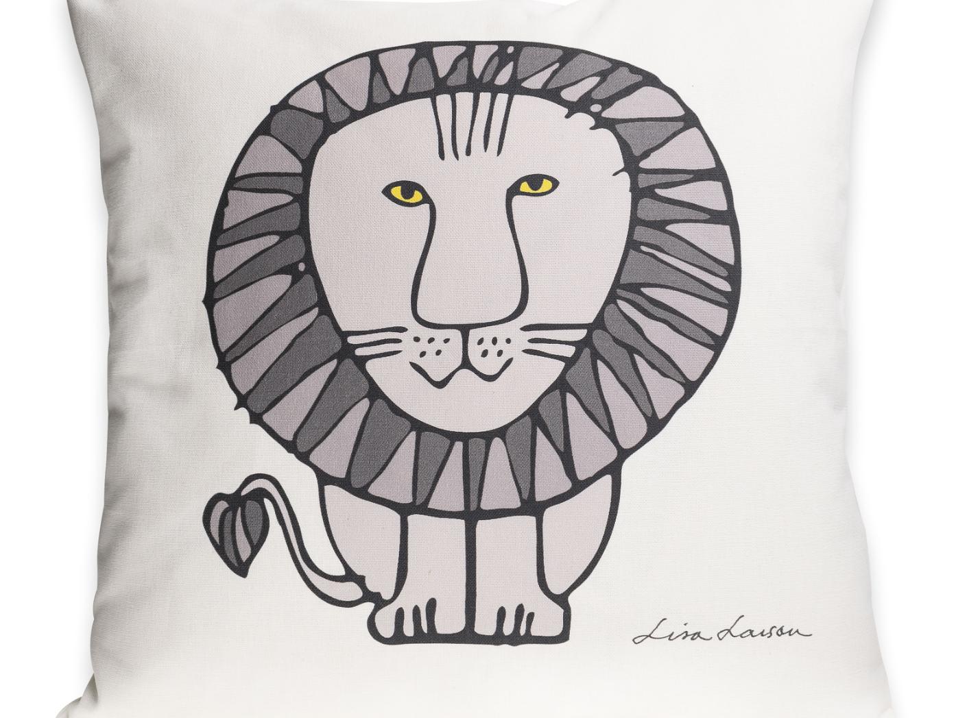 Pynteputetrekk LEO Grå på Off-white 50x50 Pynteputetrekk LEO Grå på Off-white 50x50