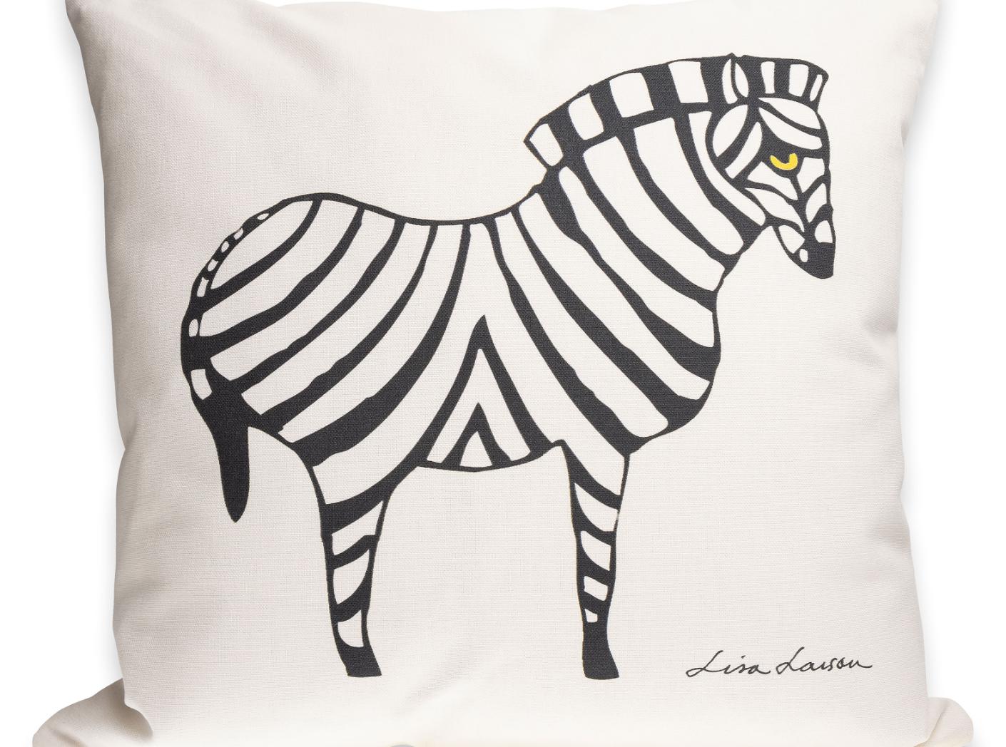 Pynteputetrekk ZEBRA Svart på Off-white 50x50 Pynteputetrekk ZEBRA Svart på Off-white 50x50