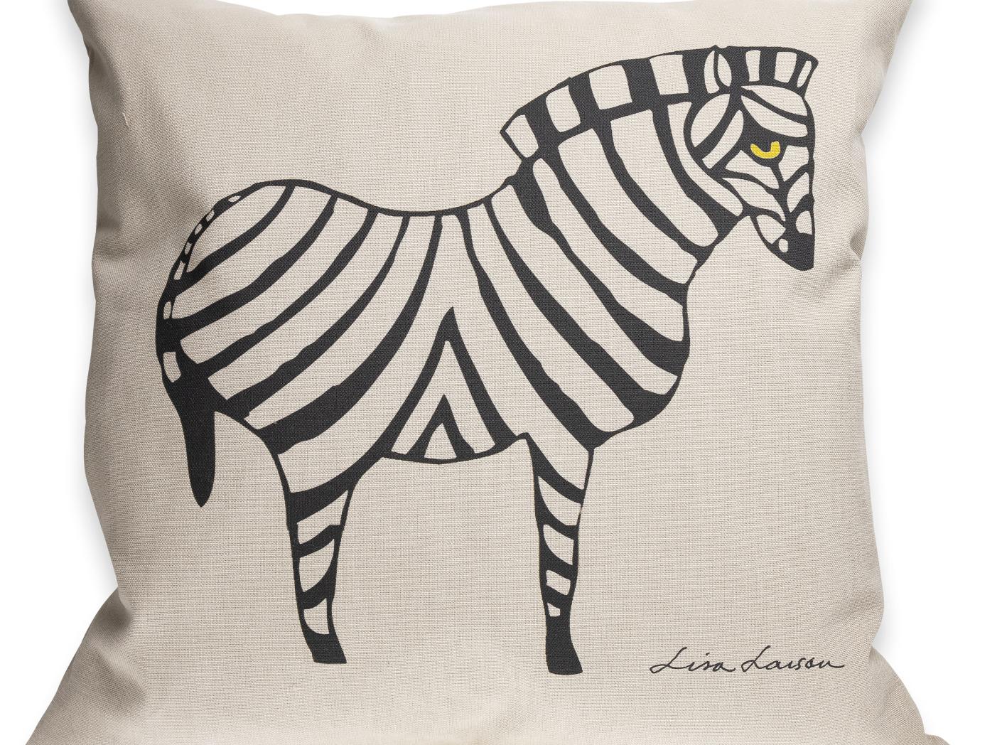 Pynteputetrekk ZEBRA Svart på Sand 50x50 Pynteputetrekk ZEBRA Svart på Sand 50x50