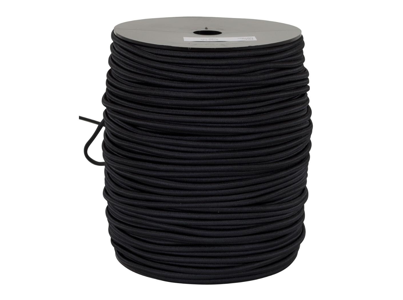 Gummiline 4mm, svart, Gummiline 4mm, svart,