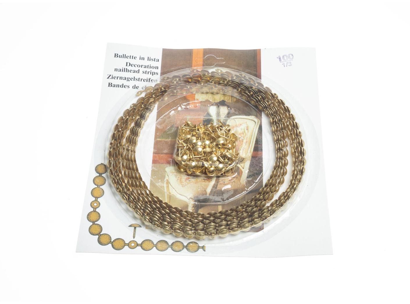 Pyntespikerlengde 100 1/3 Messing, 5 m/fp, Ø 9,5 mm Pyntespikerlengde 100 1/3 Messing, 5 m/fp, Ø 9,5 mm