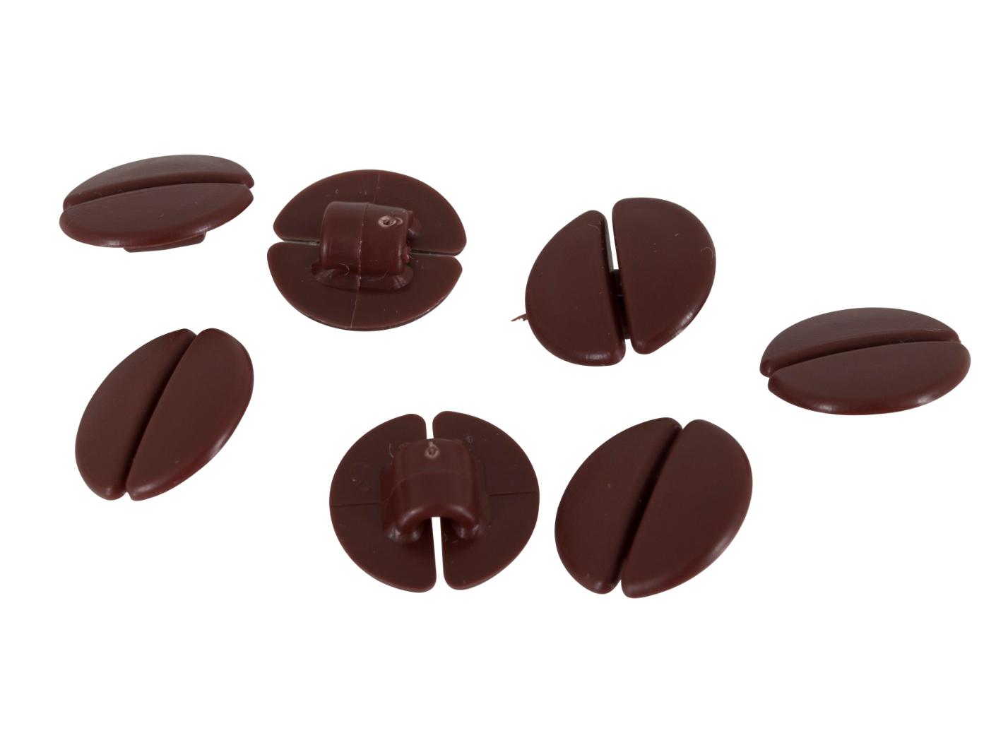 Bakknapp BCM nylon, brun (med spor), Ø 18 mm 1000st/fp Bakknapp BCM nylon, brun (med spor), Ø 18 mm 1000st/fp