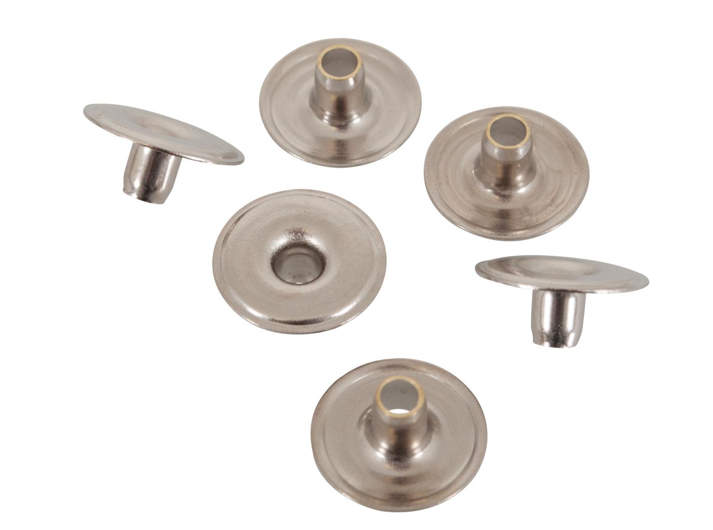 Trykknapp Rivet/Nit, del 4 nikkel 100 stk/pk Trykknapp Rivet/Nit, del 4 nikkel 100 stk/pk