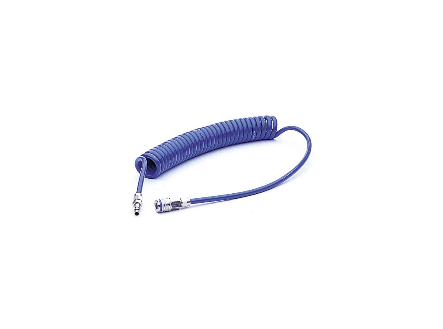 Spiralslange, 4m, hurtigkobling & nippel, Ø 6,5mm Spiralslange, 4m, hurtigkobling & nippel, Ø 6,5mm