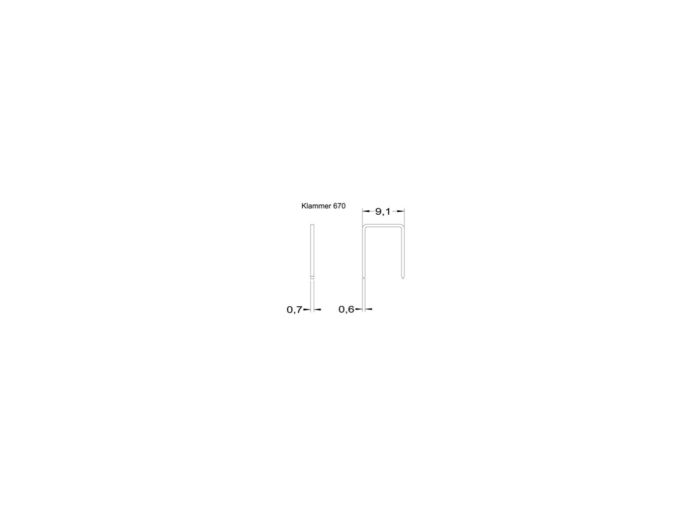 Stifter 670 / 6 mm rustfrie 10 000/eske Stifter 670 / 6 mm rustfrie 10 000/eske
