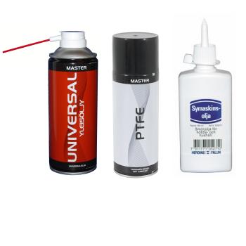 Lakk, silikon, teflon mm.